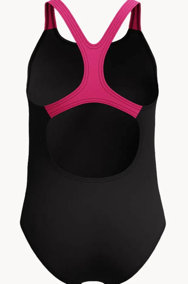 One Pieces|Speedo Girls Medley Logo Medalist One Piece Black/pink