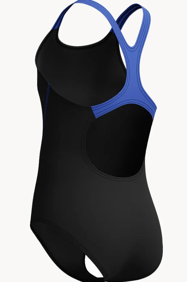 One Pieces|Speedo Girls Medley Logo Medalist One Piece Black/cobalt