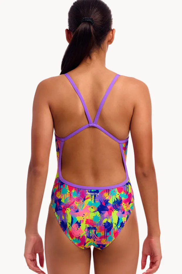 One Pieces|Funkita Girls Mess Match Single Strap One Piece Purple/multi