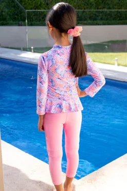 Rashies & Sunsuits|Salty Ink Girls Miss Cupcake Suntop Set Pink/blue