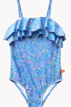 One Pieces|Salty Ink Girls Miss Mystical Frill Tube One Piece Blue/Pink