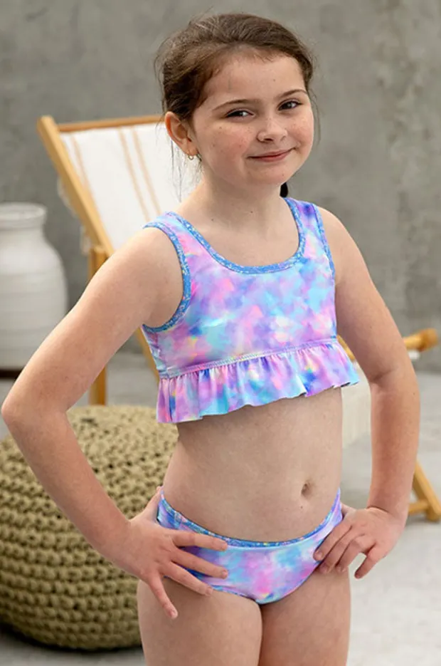 Bikini Sets|Salty Ink Girls Miss Mystical Reversible Crop Set Blue/Pink