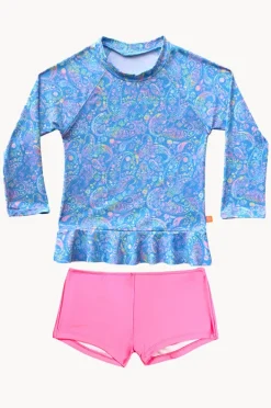 Rashies & Sunsuits|Salty Ink Girls Miss Mystical Suntop Set Blue/Pink