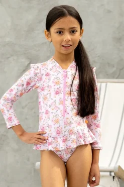 Rashies & Sunsuits|Salty Ink Girls Miss Rosie Sunsuit Pink