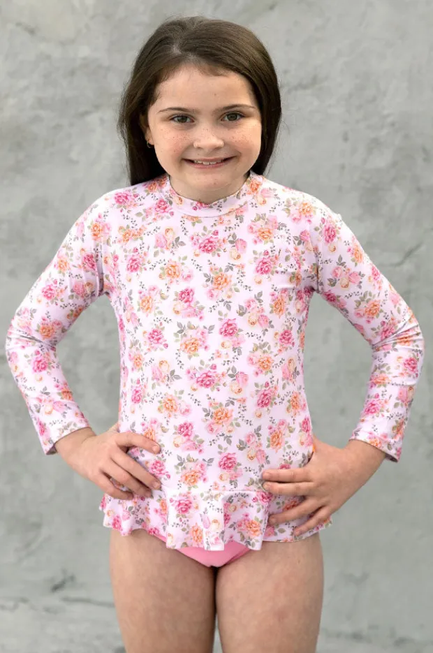 Rashies & Sunsuits|Salty Ink Girls Miss Rosie Suntop Set Pink