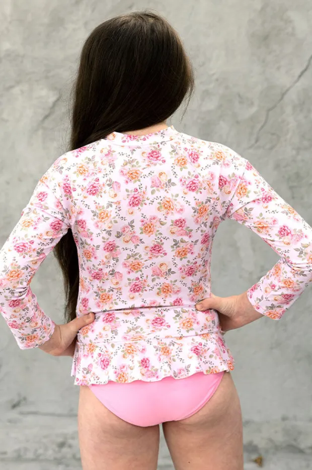 Rashies & Sunsuits|Salty Ink Girls Miss Rosie Suntop Set Pink