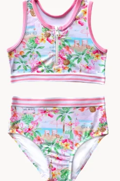 Bikini Sets|Salty Ink Girls Miss Vacay Crop Set Pink/multi