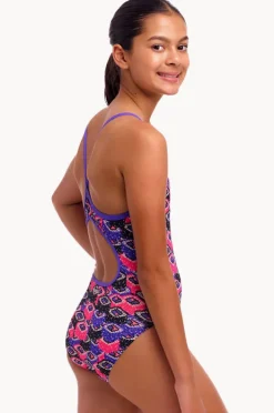 One Pieces|Funkita Girls Mushi Sushi Diamond Back One Piece Purple/pink