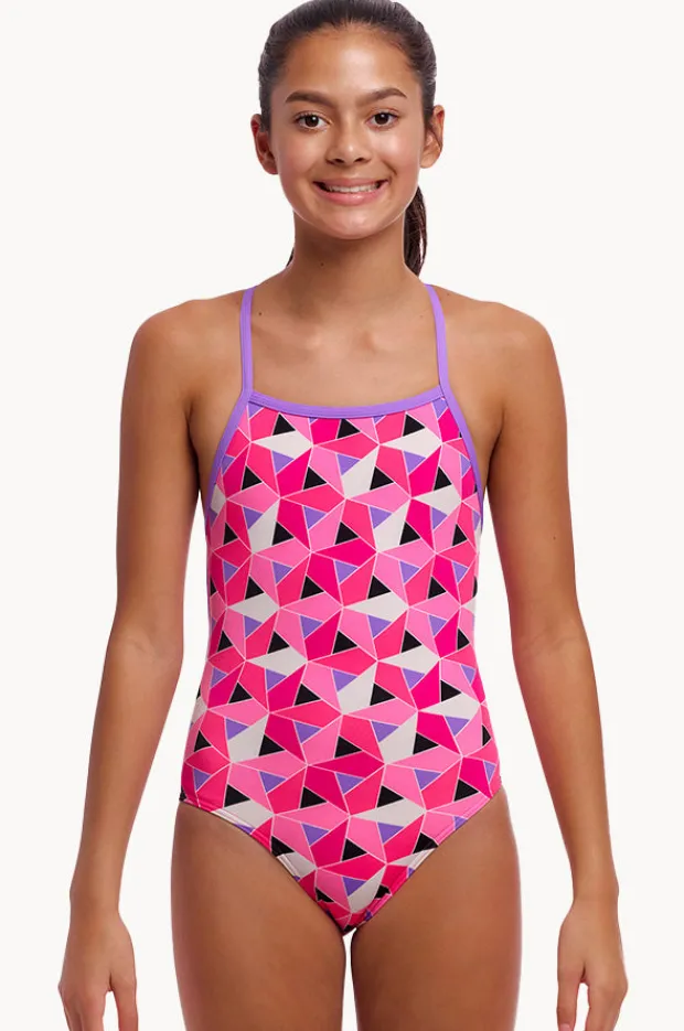 One Pieces|Funkita Girls Ninja Star Strapped In One Piece Pink/purple