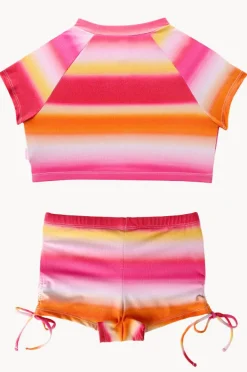Rashies & Sunsuits|Seafolly Girls Girls Ombre Crop Suntop Set Orange/Pink