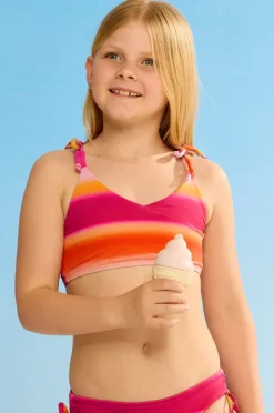 Bikini Sets|Seafolly Girls Girls Ombre Tie Crop Set Orange/Pink