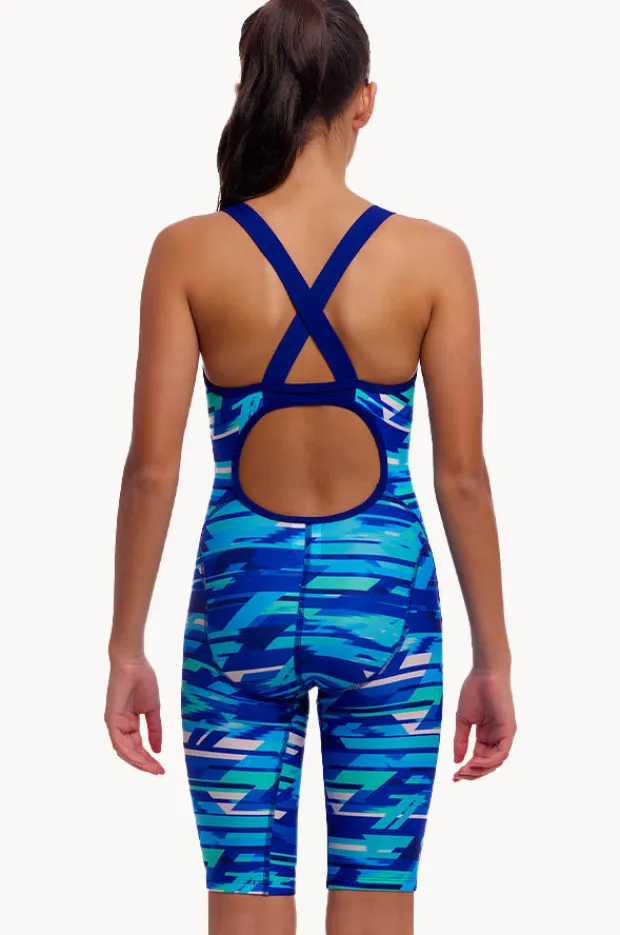 Legsuits|Funkita Girls Pace Racer Fast Legs One Piece Blue
