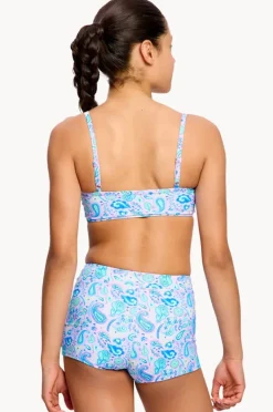 Period Swimwear|Bikini Sets|Modibodi Girls Paisley Crop Set Pink