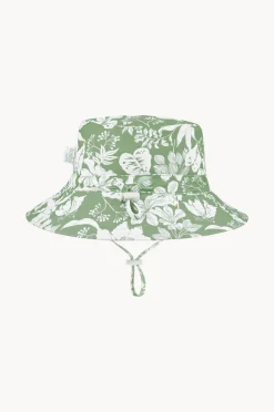 Hats|Toshi Girls Palm Cove Swim Sunhat White/Green