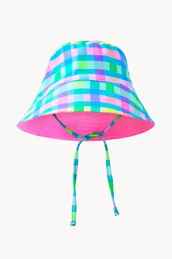 Hats|Milky Girls Picnic Check Swim Hat Multi