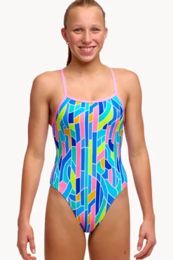One Pieces|Funkita Girls Pillared Single Strap One Piece Multi