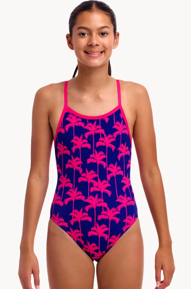 One Pieces|Funkita Girls Pinky Palms Single Strap One Piece Purple/pink
