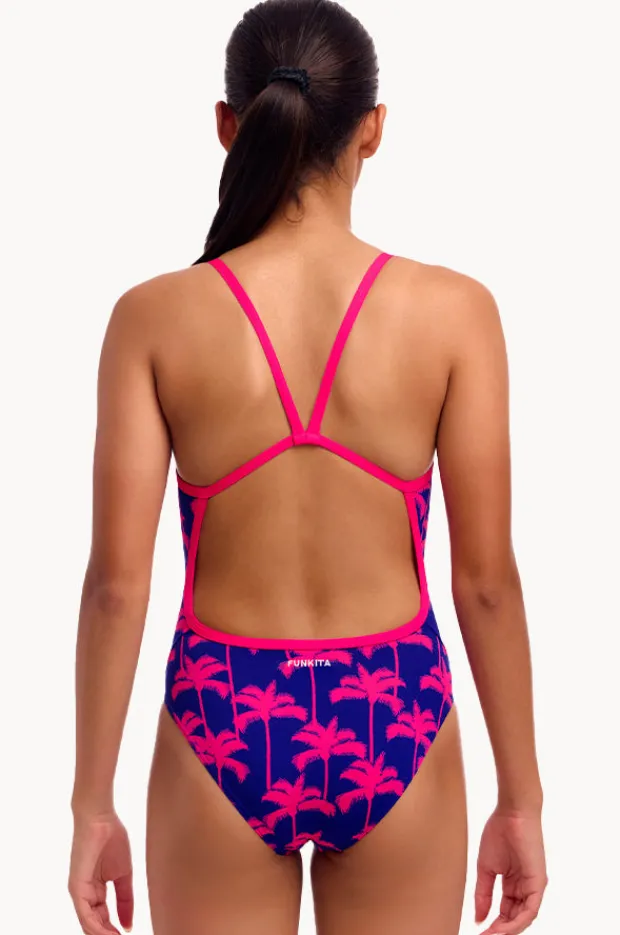 One Pieces|Funkita Girls Pinky Palms Single Strap One Piece Purple/pink