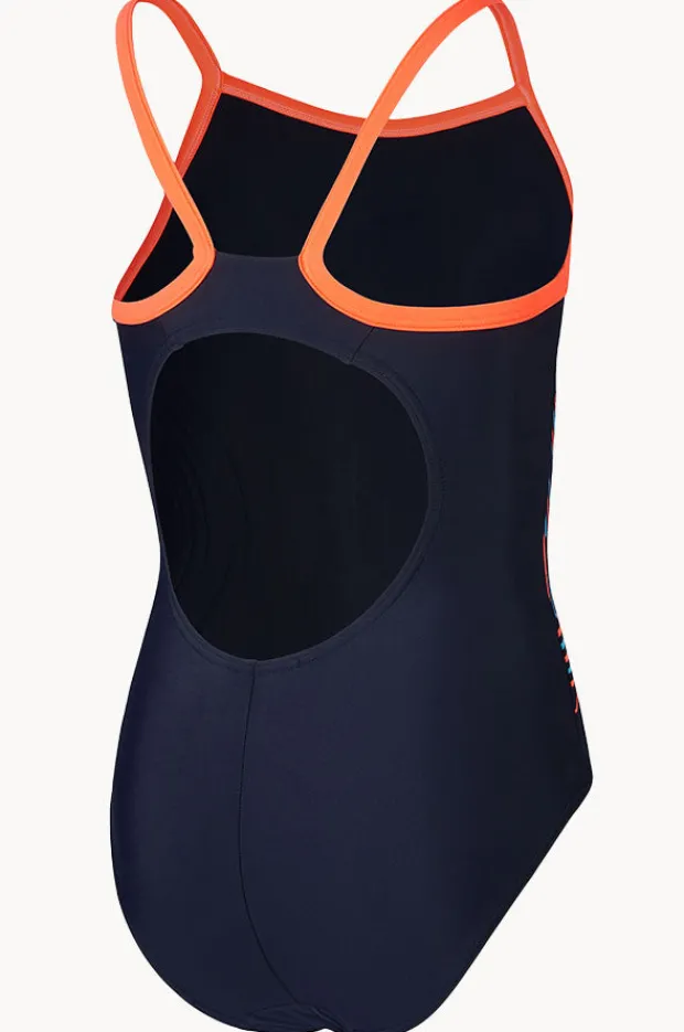 One Pieces|Speedo Girls Plastisol Placement Thinstrap Muscleback One Piece Navy/red