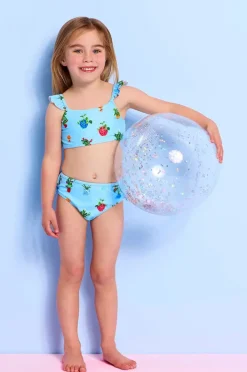 Bikini Sets|Seafolly Girls Girls Playa Bonita Frill Crop Set Blue/Multi