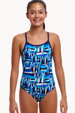 One Pieces|Funkita Girls Polar Caps Diamond Back One Piece Blue