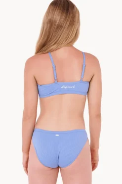 Bikini Sets|Rip Curl Girls Premium Rib 2.0 High Neck Crop Set Blue
