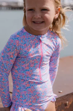 Rashies & Sunsuits|Rashies & Sunsuits|Milky Girls Pretty Posy Sunsuit Pink/blue