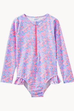 Rashies & Sunsuits|Rashies & Sunsuits|Milky Girls Pretty Posy Sunsuit Pink/blue