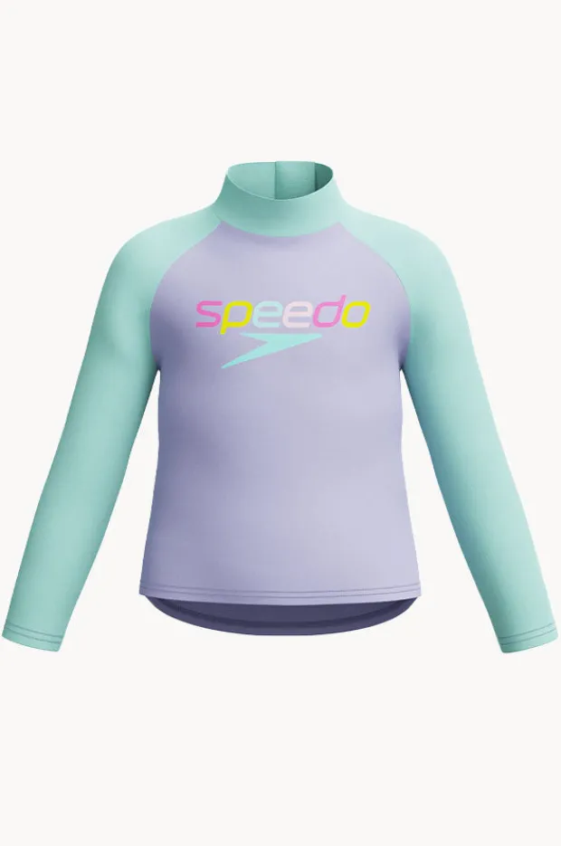 Rashies & Sunsuits|Speedo Girls Print Long Sleeve Suntop Lavender