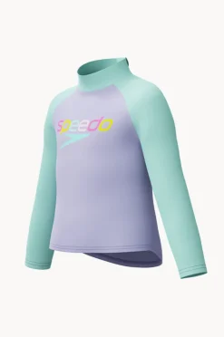 Rashies & Sunsuits|Speedo Girls Print Long Sleeve Suntop Lavender