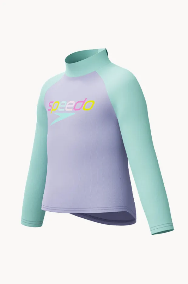 Rashies & Sunsuits|Speedo Girls Print Long Sleeve Suntop Lavender