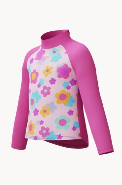 Rashies & Sunsuits|Rashies & Sunsuits|Speedo Girls Print Long Sleeve Suntop Flamingo