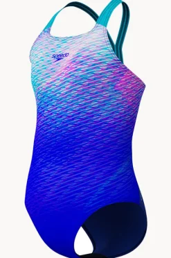 One Pieces|Speedo Girls Print Placement Powerback One Piece Sapphire