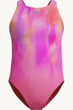 One Pieces|Speedo Girls Printed Pulseback One Piece Pink