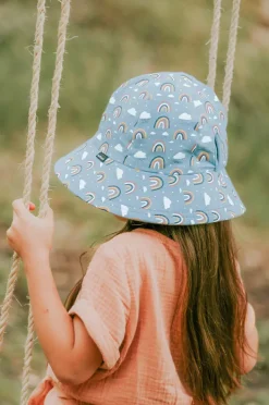 Hats|Bedhead Girls Rainbow Ponytail Bucket Hat Chambray