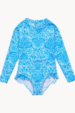 Rashies & Sunsuits|Rashies & Sunsuits|Snapper Rock Girls Santorini Sunsuit Blue