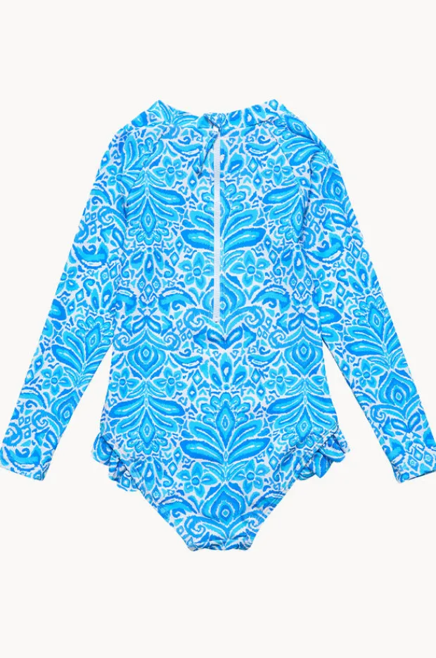 Rashies & Sunsuits|Rashies & Sunsuits|Snapper Rock Girls Santorini Sunsuit Blue