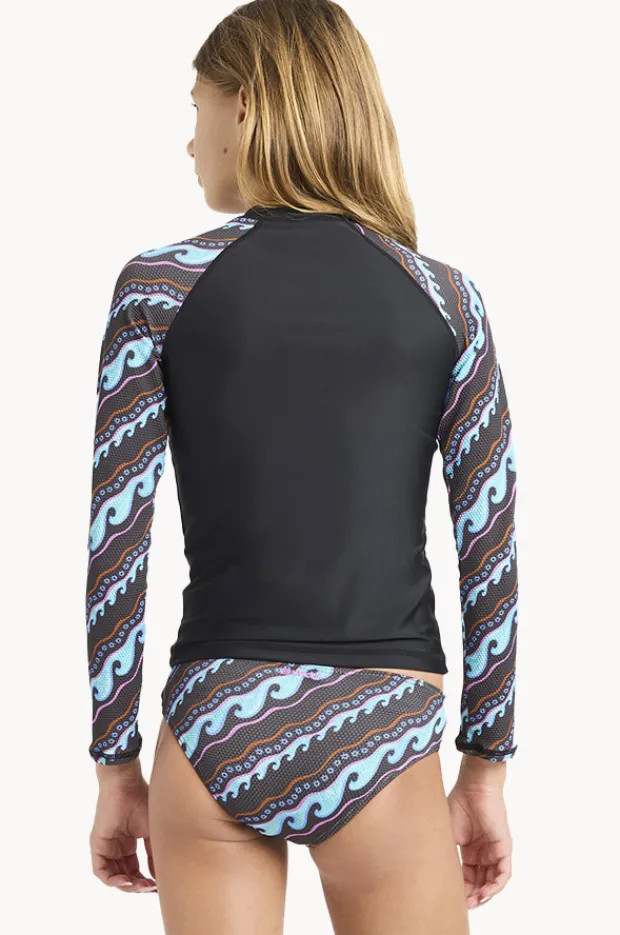 Rashies & Sunsuits|Billabong Girls Sea Level Suntop Set Off Black