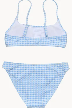 Bikini Sets|Snapper Rock Girls Seaside Gingham Crop Set Blue