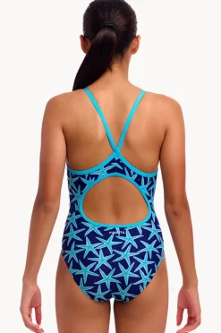 One Pieces|Funkita Girls See Stars Diamond Back One Piece Navy/blue