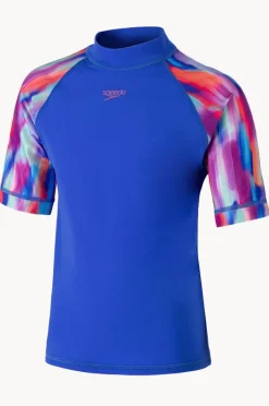 Rashies & Sunsuits|Speedo Girls Short Sleeve Suntop Cobalt