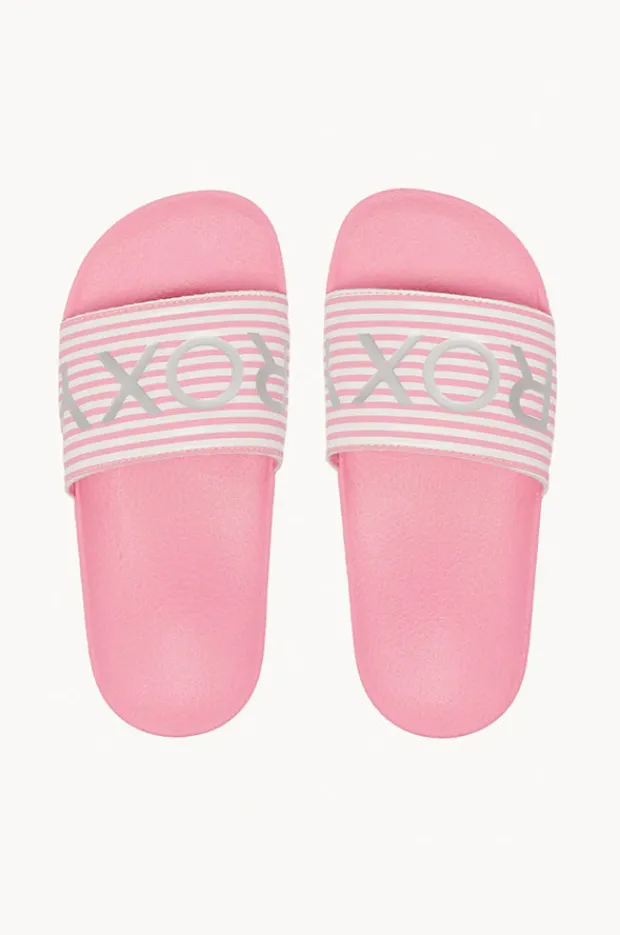 Footwear|Roxy Girls Slippy II Slide Pink/white