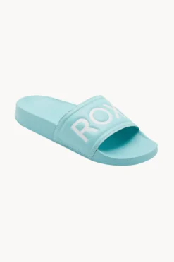 Footwear|Roxy Girls Slippy II Slide Aqua