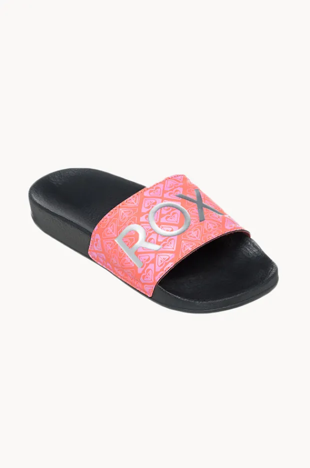 Footwear|Roxy Girls Slippy II Slide Black/red