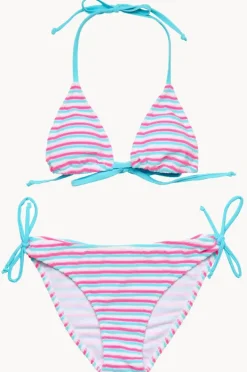 Bikini Sets|Snapper Rock Girls Sorbet Stripe Tri Set Blue/pink