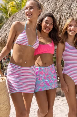 Bikini Sets|Snapper Rock Girls Sorbet Stripe Tri Set Blue/pink