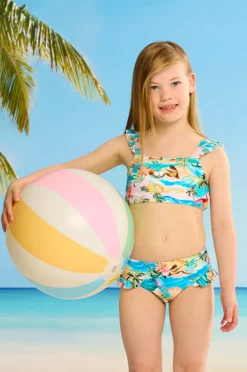 Bikini Sets|Seafolly Girls Girls South Pacific Frill Crop Set Multi