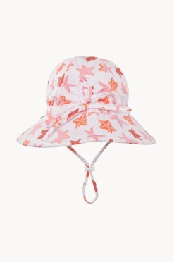 Hats|Acorn Girls Starfish Wide Brim Swim Hat Orange/pink