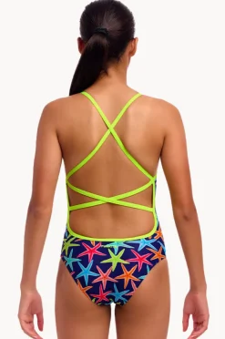 One Pieces|Funkita Girls Starry Night Strapped In One Piece Navy/multi