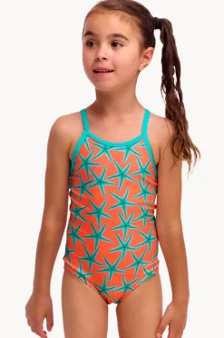 One Pieces|Funkita Girls Stars Below One Piece Orange/teal